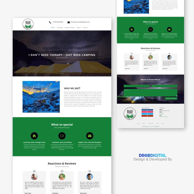 Blue Pine Camps Web Design