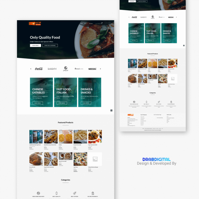 Kuber Fast Meals Web Design